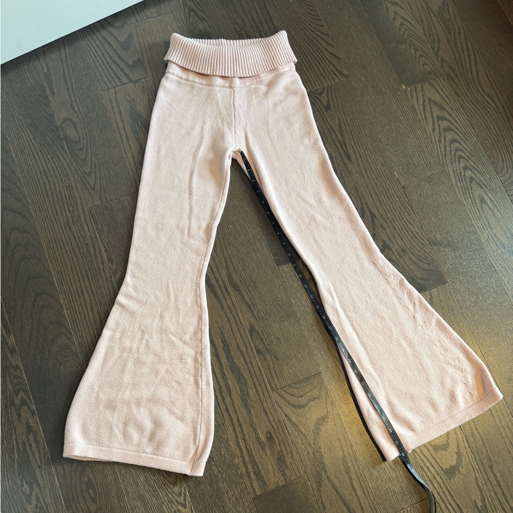 Adorable Light Pink Flared Knit Pants